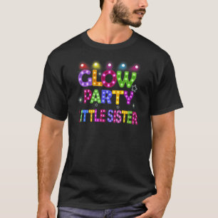 Womens Glow Party Little Sister Birthday Ljus Pa T Shirt