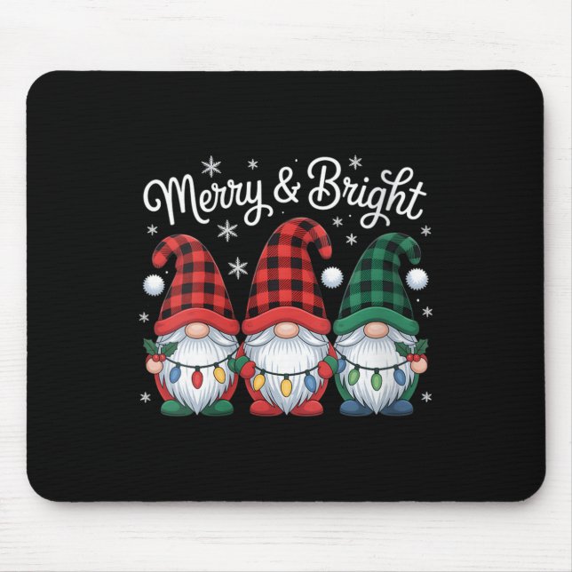 Womens Gnomes Merry And Bright Christmas Lights Bu Musmatta (Framsidan)