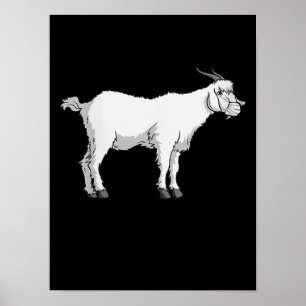 Womens Goat Wearing Medical Ansikte Mask Funny Goa Poster