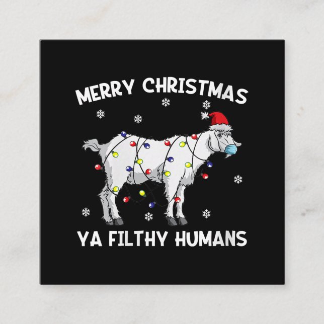 Womens God jul Goat Ansikte Mask Goat Santa Santa Fyrkantigt Visitkort (Framsida)