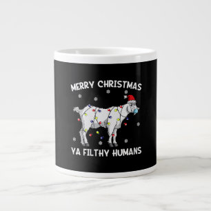 Womens God jul Goat Ansikte Mask Goat Santa Santa Jumbo Mugg