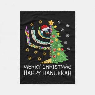 Womens God jul Lycklig Hanukkah Jewish Merry Fleecefilt