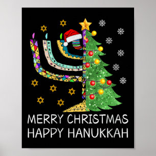 Womens God jul Lycklig Hanukkah Jewish Merry Poster