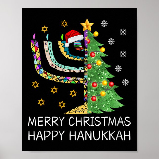 Womens God jul Lycklig Hanukkah Jewish Merry Poster (Framsidan)