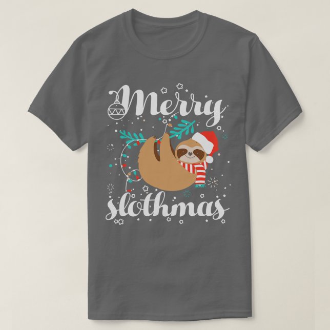 Womens God jul Slothmas Sloth Älskare T Shirt (Design framsida)