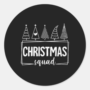 Womens God jul Squad Träd Santa Julafton Famil Runt Klistermärke