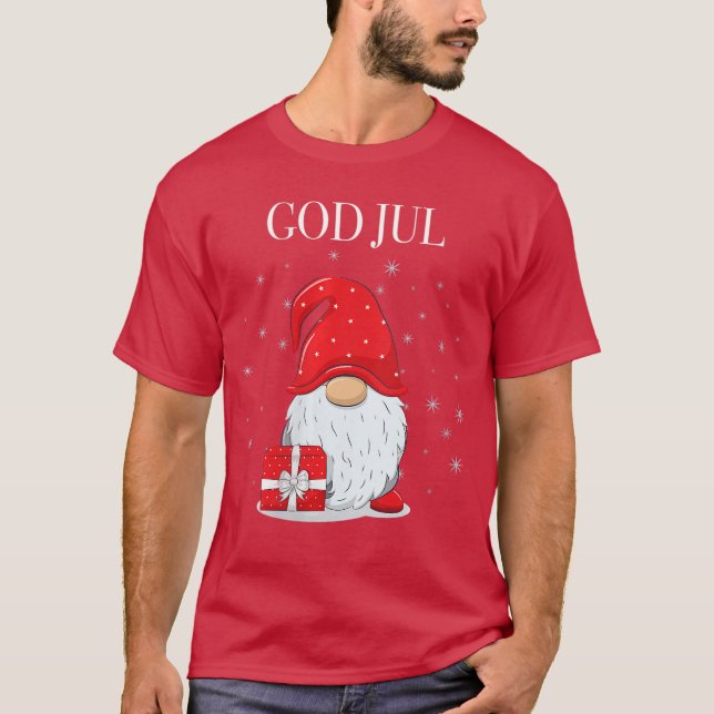 Womens God Jul Swedish Merry Christmas Swedenomte  T Shirt (Framsida)