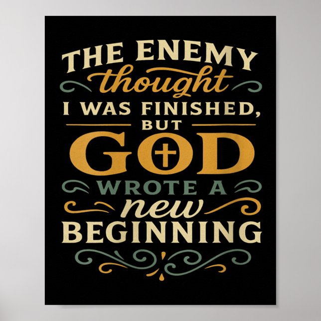 Womens God Wrote A New Beginning Faith Based Insra Poster (Framsidan)