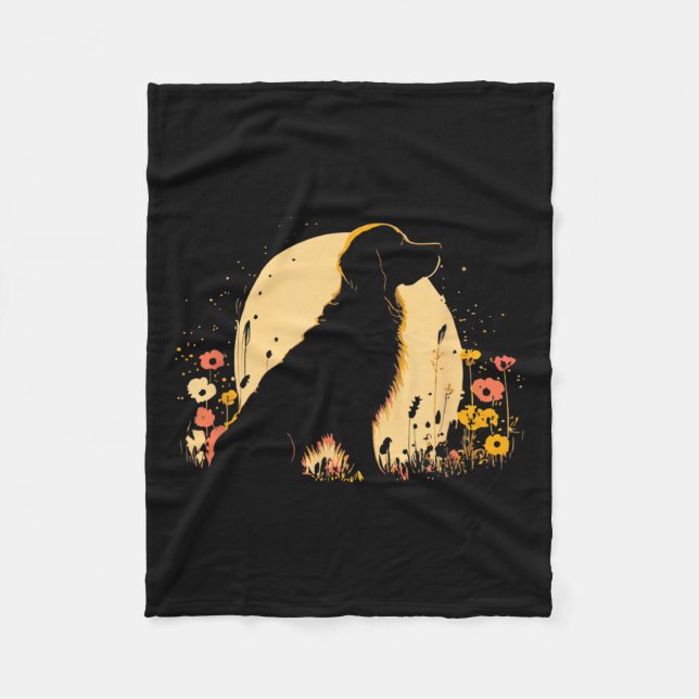 Women's Golden Retriever Lover Dog Owner Wildflowe Fleecefilt (Framsidan)