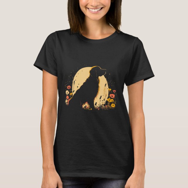 Women's Golden Retriever Lover Dog Owner Wildflowe T Shirt (Framsida)
