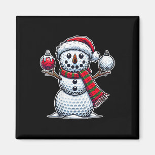 Womens Golf Boll Snögubbe Funny God jul Day Magnet