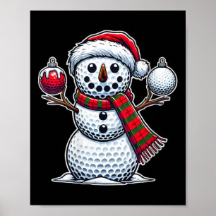 Womens Golf Boll Snögubbe Funny God jul Day Poster