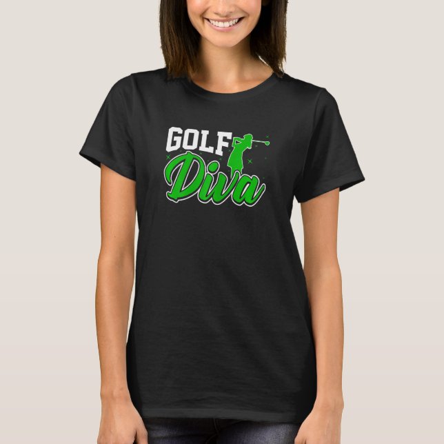 Womens Golf Diva Funny Golfing Golf Älskare Women  T Shirt (Framsida)