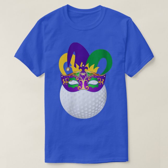 Womens Golf Wearing Mardi Gras Carnival Mask Golf T Shirt (Design framsida)