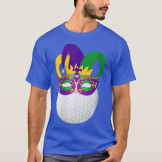 Womens Golf Wearing Mardi Gras Carnival Mask Golf T Shirt