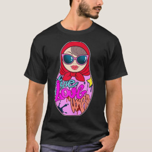 Womens Graffiti Matryoshka Punk Naking Doll Stree T Shirt