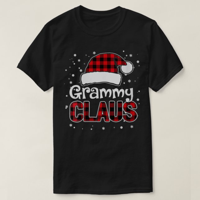 Womens Grammy Claus jul Santa Hat Buffalo Morsa T Shirt (Design framsida)