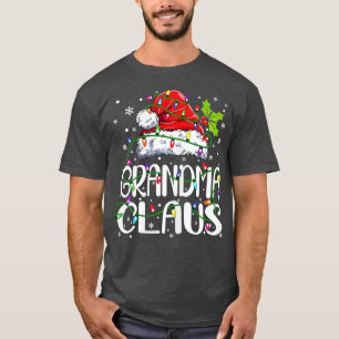 Womens Grandma Claus jul Ljus Pajama Fami T Shirt