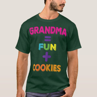 Womens Grandma Equals Roligt Plus Cookies Funny Gr T Shirt