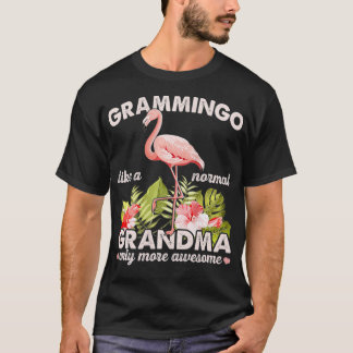 Womens Grandma Rosa Flamingo Mors dag Blommigt C T Shirt