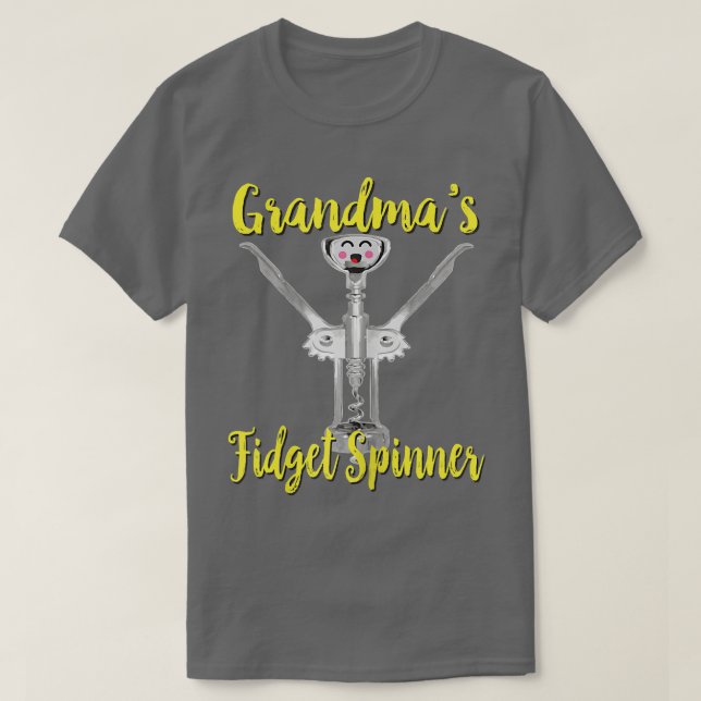 Womens Grandma's Fidget Spinner Wine Corkscrew Fun T Shirt (Design framsida)