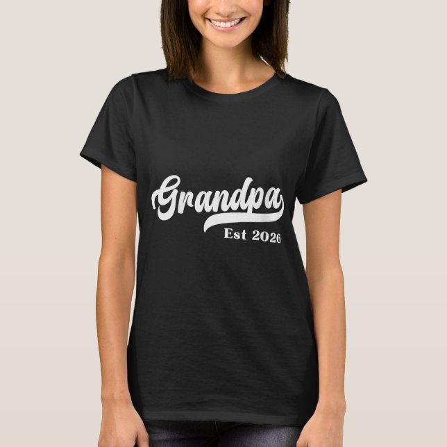 Womens Grandpa Est 2026 New Grandfather Design V-n T Shirt (Framsida)