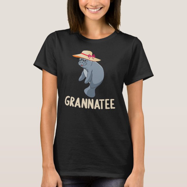 Womens Grannatee Manatee för farmare Manatees T Shirt (Framsida)