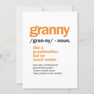 Womens Granny Definition Grandma Gift Inbjudningar