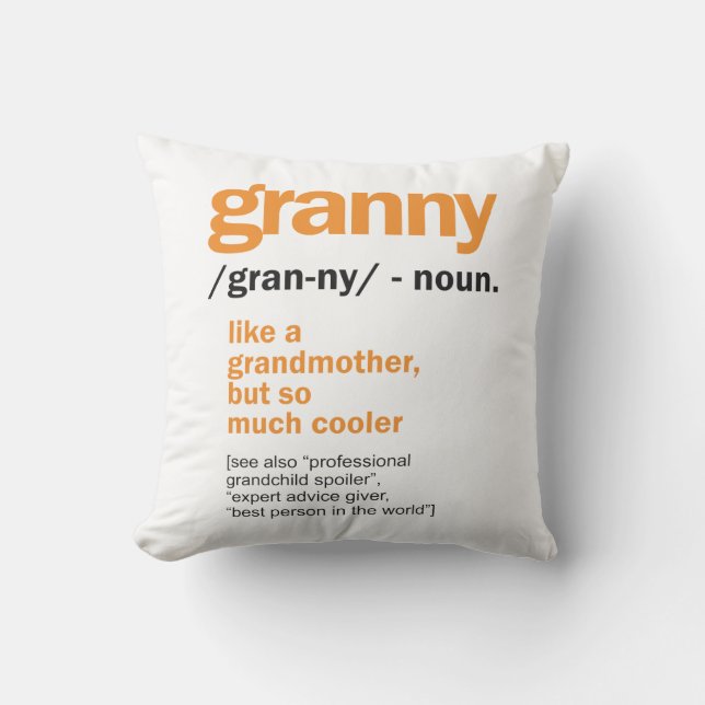 Womens Granny Definition Grandma Gift Kudde (Framsida)