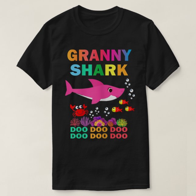 Womens Granny Shark Shirt Matching Family Mor T Shirt (Design framsida)