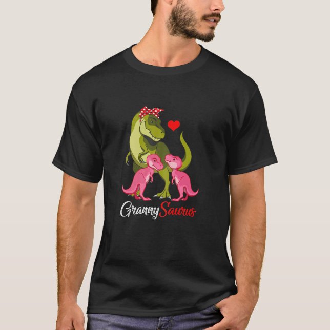 Womens Grannysaurus Rex Granny Mamma Saurus Dinosa T Shirt (Framsida)