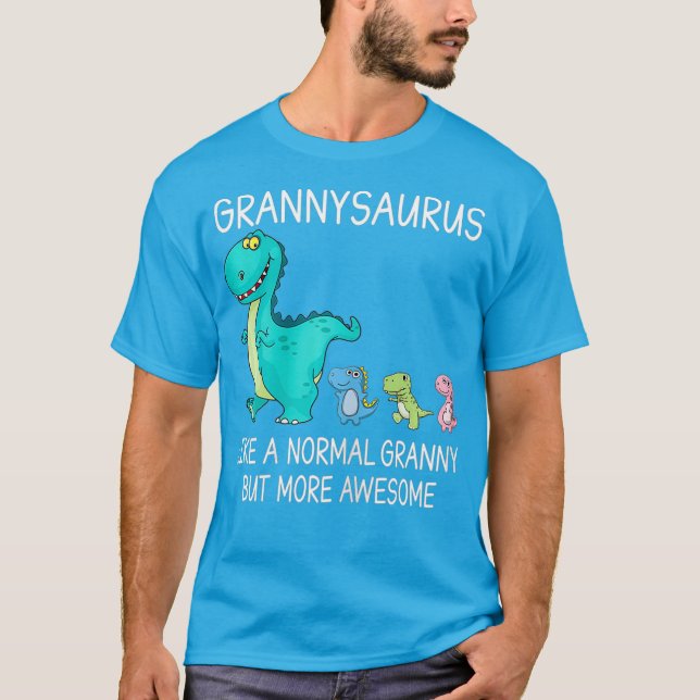 Womens Grannysaurus som ett vanligt grå, men T Shirt (Framsida)