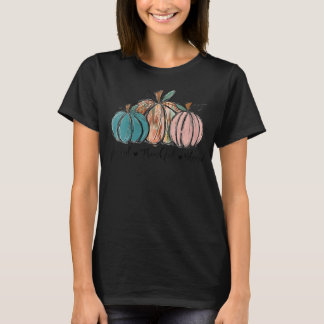 Womens Grateful Thankful Blessed Pumpkin Fall Than T Shirt