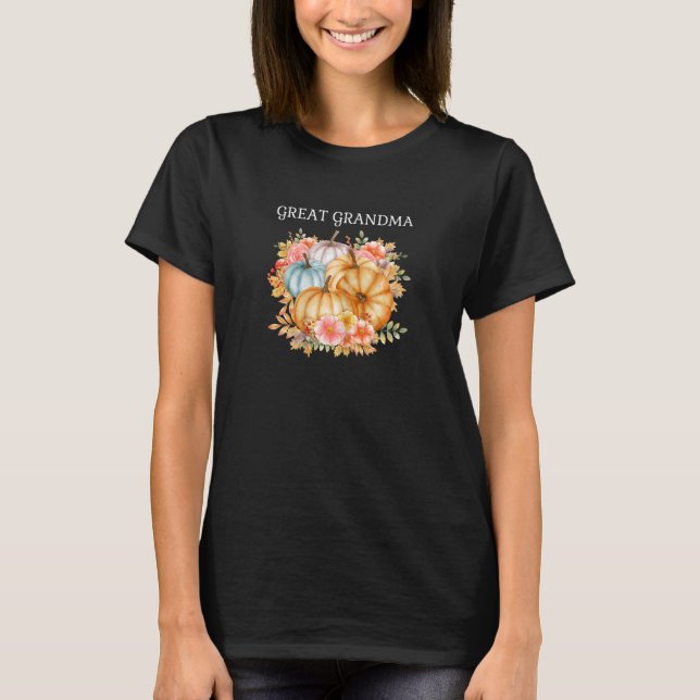 Womens Great Grandma Colorful Pumpkins Fall Autumn T Shirt (Framsida)
