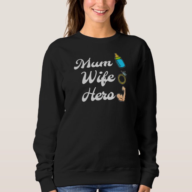Womens Great Mum Wife Hero Mother's Day Party T Shirt (Framsida)