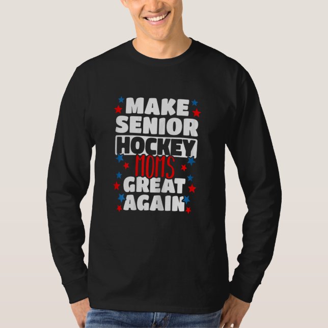 Womens Great Senior Hockey Mom Field Hockey Player T Shirt (Framsida)