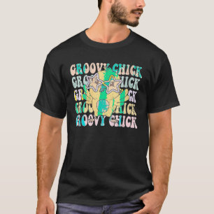 Womens Groovy Chick Retro Groovy Påsk Day Chicke T Shirt