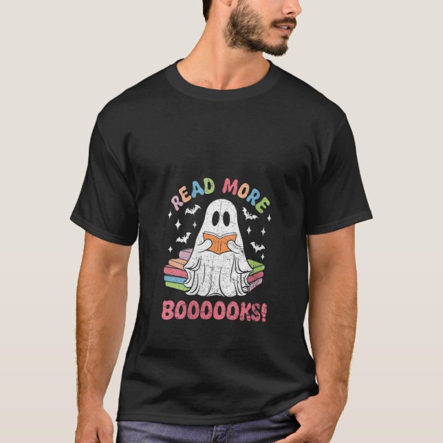 Womens Groovy Ghost läser mer Bokar Ley Lomme T Shirt (Framsida)