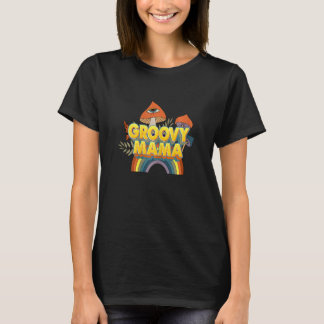 Womens Groovy Mama 70s Aesthetic Nostalgia 1970's T Shirt