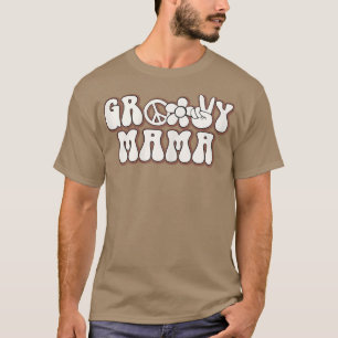 Womens Groovy Mamma Retro Mamma Vintage Hippie Bir T Shirt