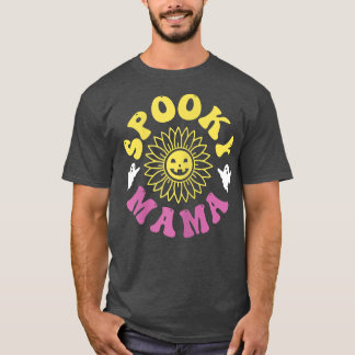 Womens Groovy Spooky Season Mama Retro Halloween G T Shirt