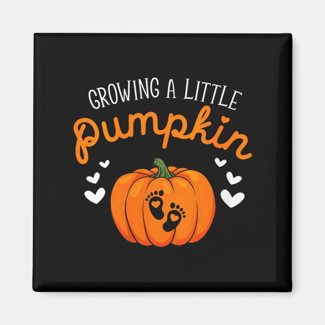 Womens Growing A-little Pumpkin Halloween Pregnanc Magnet (Framsidan)