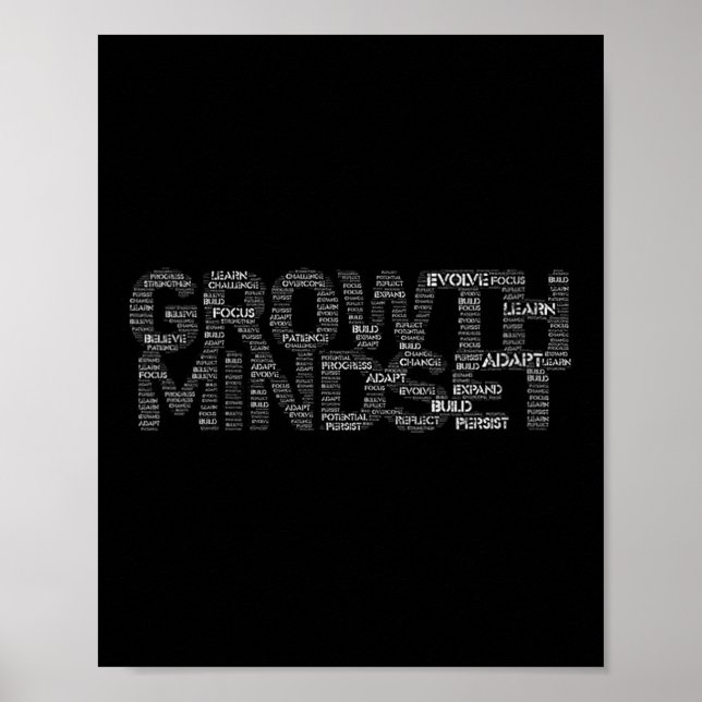 Womens Growth Mindset Motivation And Insrational V Poster (Framsidan)