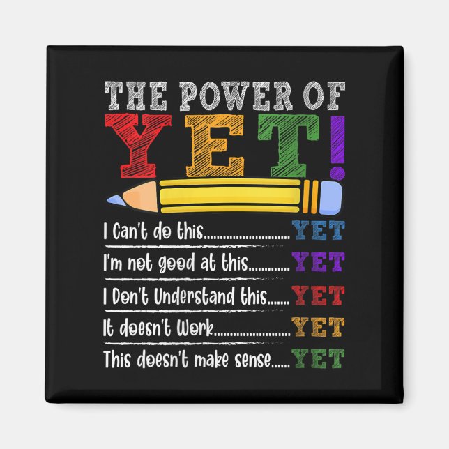 Womens Growth Mindset Teacher Motivational Sitive  Magnet (Framsidan)