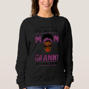 Womens Gud Ed mig två Titles Mamma och Granny Blac T Shirt