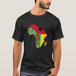 Womens Guinea Bissau Flagga Afrika Karta Ethnic He T Shirt