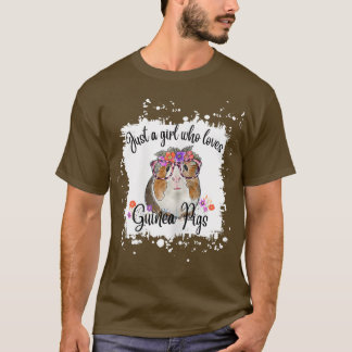 Womens Guinea Pig With Glasses Flowers, Adorable G T Shirt