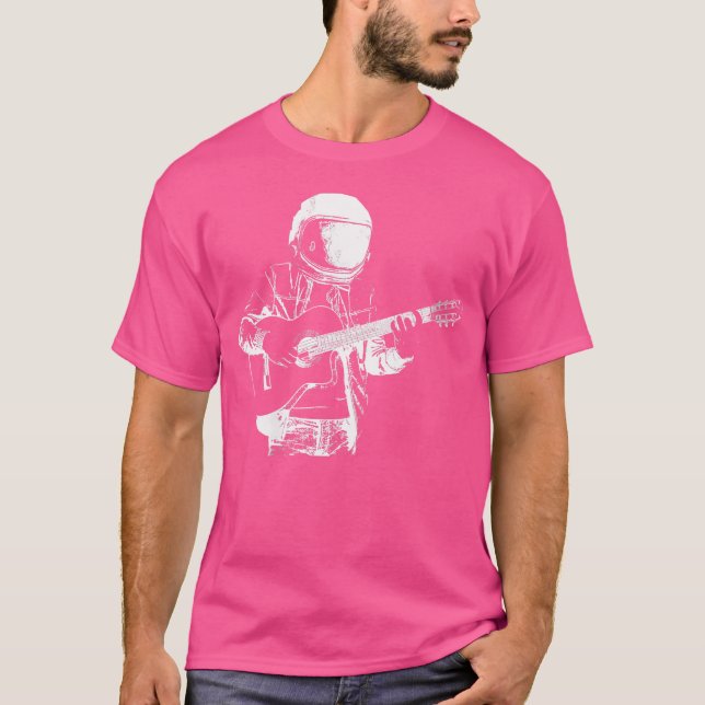 Womens Guitarist Astronaut Instrument - Acoustic G T Shirt (Framsida)