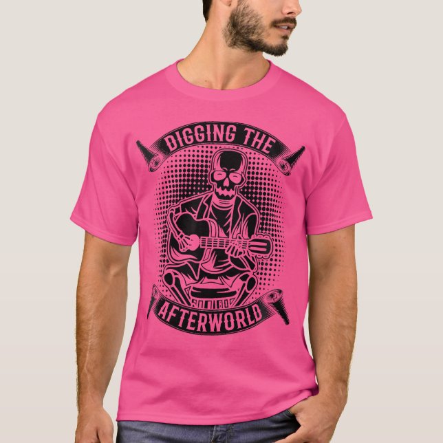 Womens Guitarist Skeleton - Instrument Acoustic Gu T Shirt (Framsida)
