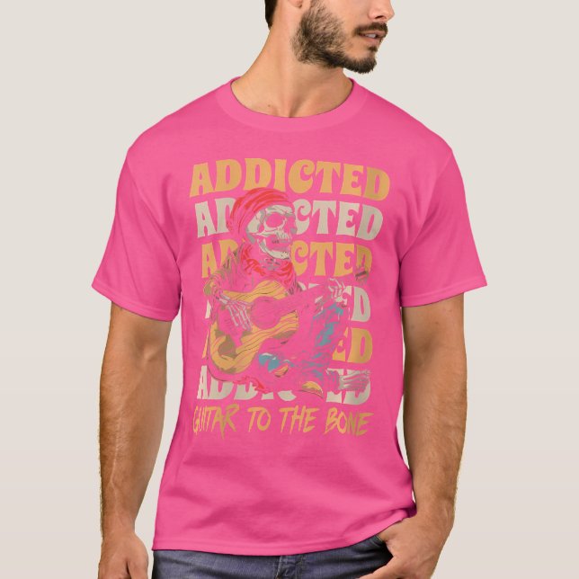 Womens Guitarist Skeleton - Instrument Acoustic Gu T Shirt (Framsida)